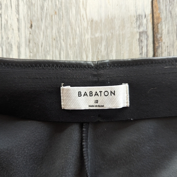 Aritzia Babaton Mace Pant Black Vegan Leather Women's 12 - Picture 8 of 9